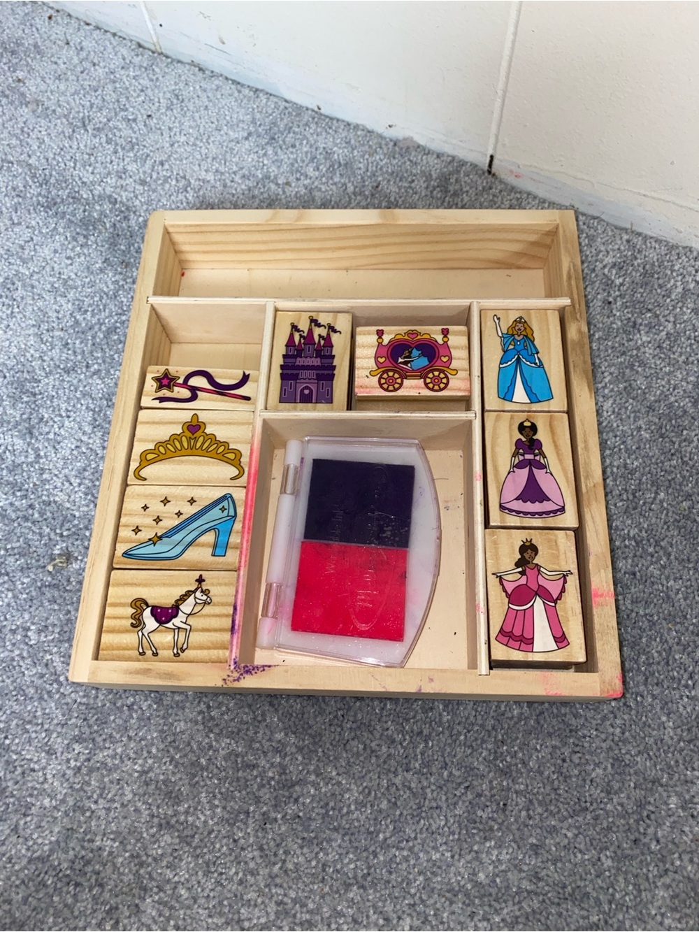Wooden Princess Stamp and Makeup Play Set - Pink